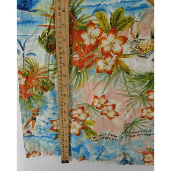 VINTAGE Jams World Dress Large Hawaiian Mini Floral Tropical Sundress - Picture 3 of 10